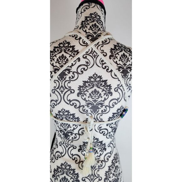 ISABELLA ROSE Women's Bikini Top Brallete Cup-D L Beige Embroidered Cross-Back - Picture 8 of 9